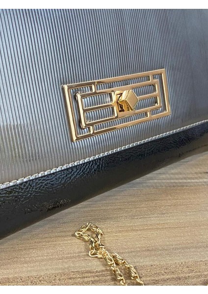 00-02 Renk: Siyah Gri Abiye,nişan,düğün El ve Omuz Kadın Çantası modelleri