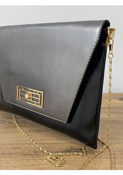 00-02 Renk: Siyah Gri Abiye,nişan,düğün El ve Omuz Kadın Çantası fırsatları