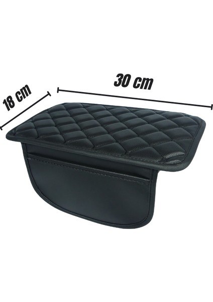 Siyah Zemin Siyah Iplik Kapitone Deri Oto Kolçak Kılıfı – Universal Kol Dayama Koruyucu modelleri