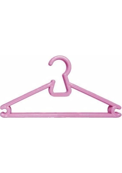 12'li Renkli Çocuk Elbise Askısı Bebek Askısı Pembe Seti