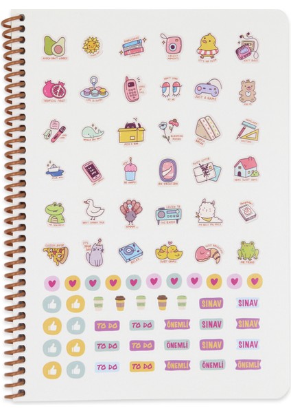 Okul Defteri A4 80 Yaprak Çizgili Pp Kapak Spiralli Glitter Defter – Sticker Hediyeli fiyatları