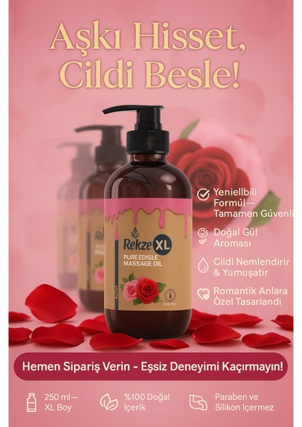 "gül Aromalı Masaj Yağı - Doğal Güzellik ve Rahatlama Için 4'lü Paket 250 ml Masaj Yağı Seti" fırsatları