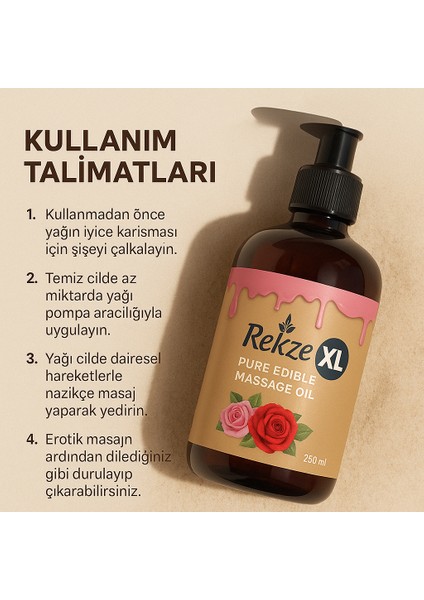 "gül Aromalı Masaj Yağı - Doğal Güzellik ve Rahatlama Için 4'lü Paket 250 ml Masaj Yağı Seti"