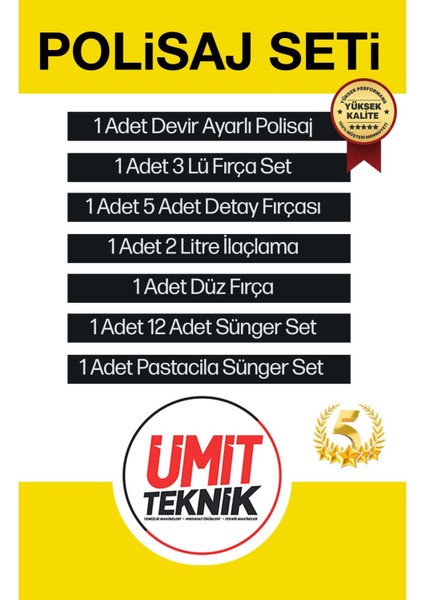 Full Detay 30 Parça 6 Kademe Ayarlı Polisaj Makinesi Koltuk Yıkama Zımpara Pasta Cila Takım fiyatları