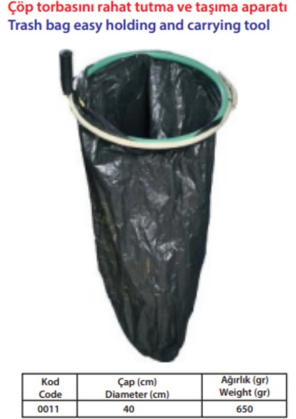 Çöp Torbasını Rahat Tutma ve Taşıma Aparatı