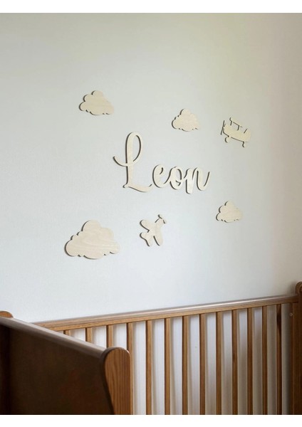 Isme Özel Bulut Uçak Bebek Çocuk Odası Duvar Dekoru Bebek Hediyelik modelleri