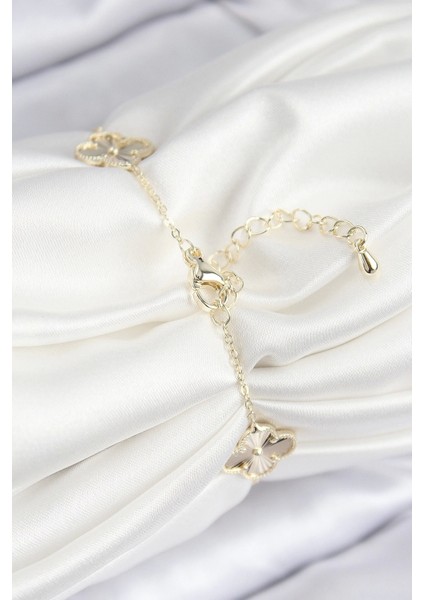 Vıp Pirinç Yonca Model Gold Renk Kadın Bileklik fiyatları