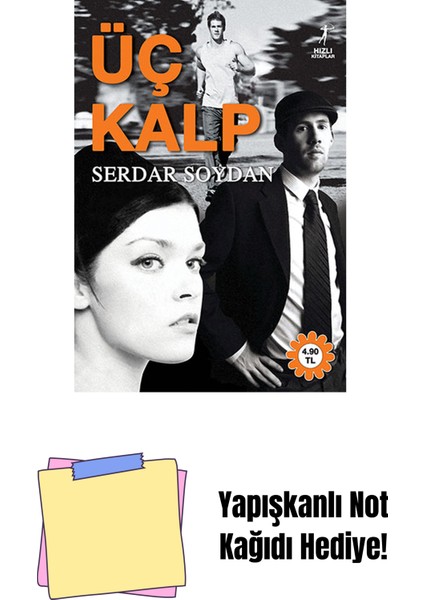 Üç Kalp + Yapışkanlı Not Kağıdı