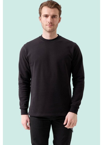 Pamuklu Sweatshirt Kışlık Erkek Süveter Galanthus Basic Rahat Kesim Günlük Iş Kullanımı Için