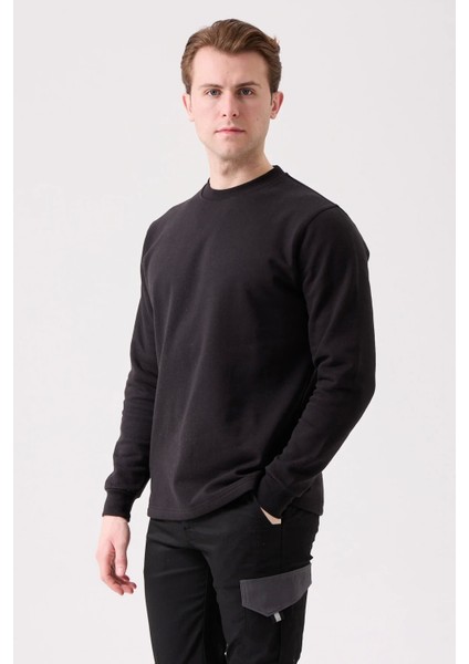 Pamuklu Sweatshirt Kışlık Erkek Süveter Galanthus Basic Rahat Kesim Günlük Iş Kullanımı Için fırsatları