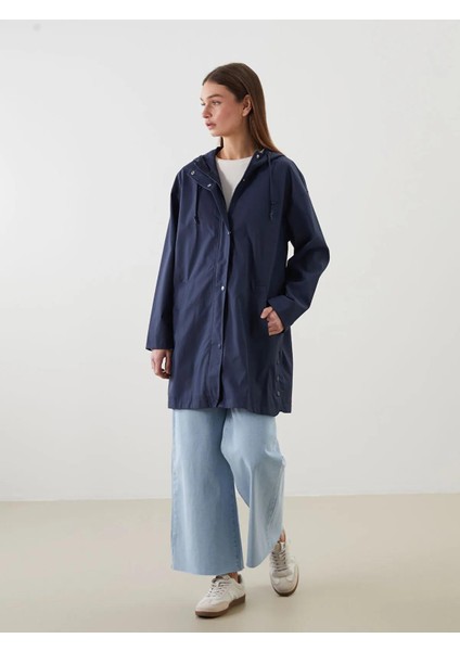 Lcw Modest Kadın Kapüşonlu Düz Yağmurluk (W5)