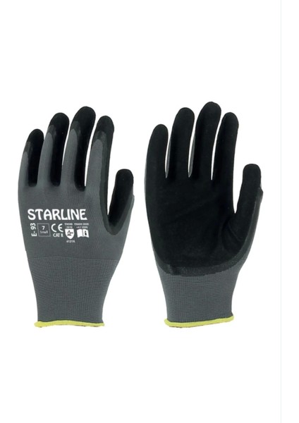 Nitril Kaplamalı Iş Eldiveni Starline E93 En 388 420 Köpük Ömürlü Esnek Koruma