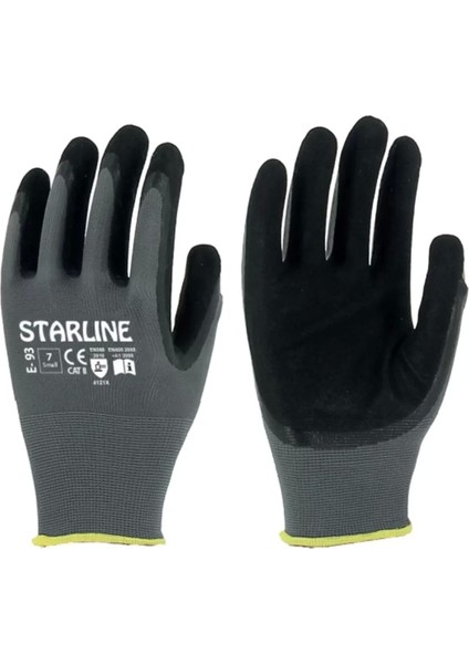 Nitril Kaplamalı Iş Eldiveni Starline E93 En 388 420 Köpük Ömürlü Esnek Koruma fiyatları