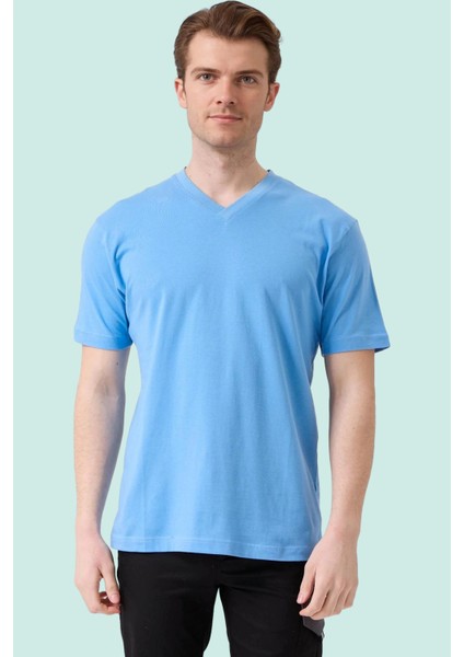 V Yaka 100 Pamuk Penye Tshirt Is Gvenligi Galanthus Shirt Nefes Alabilir Rahat Şık Tasarım