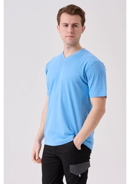 V Yaka 100 Pamuk Penye Tshirt Is Gvenligi Galanthus Shirt Nefes Alabilir Rahat Şık Tasarım modelleri
