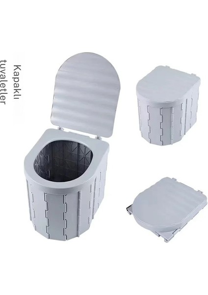 Katlanır Taşınabilir Tuvalet | Abs Malzeme, Hafif ve Dayanıklı | Kamp, Seyahat, Balıkçılık, Plaj, Uzun Yol ve Acil Durumlarda Kullanıma Uygun Çok Fonksiyonlu Katlanabilir Portatif Lazımlık