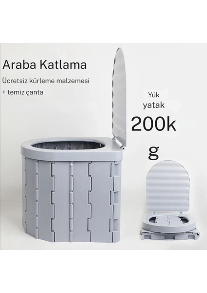 Katlanır Taşınabilir Tuvalet | Abs Malzeme, Hafif ve Dayanıklı | Kamp, Seyahat, Balıkçılık, Plaj, Uzun Yol ve Acil Durumlarda Kullanıma Uygun Çok Fonksiyonlu Katlanabilir Portatif Lazımlık fırsatları
