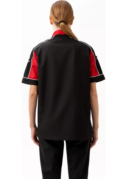 Aşçı Ceketi Kisa Kollu Siyahkırmızı 75 Polyester Evereste Şef Nefes Alabilir Hafif Şık Tasarım indirimleri