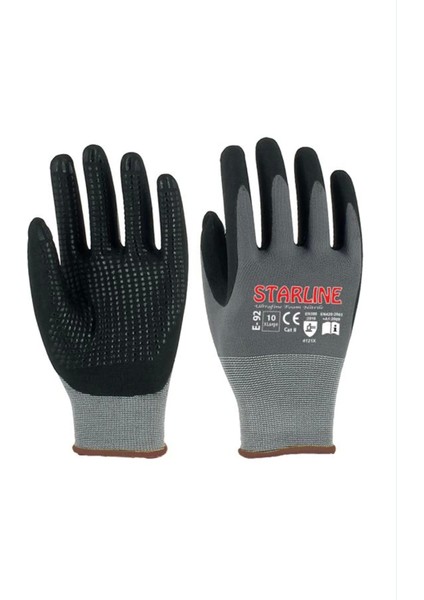 Starline Nitril Kaplamalı Iş Eldiveni E92 Model Yüksek Kavrama ve Dayanıklılık Micro Köpük