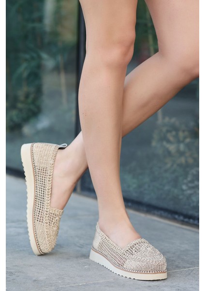 Homes Düz Taban Dantelli Babet