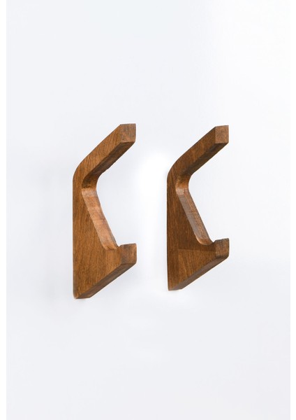 Doğal Ahşap Yapışkanlı Banyo Askısı, Haki, 2 Adet