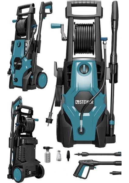 180 Bar Çelik Şanzuman Musluk ve Kovadan Çekme Özellikli Yüksek Basınçlı Bahçe Oto Yıkama Makinesi fiyatları