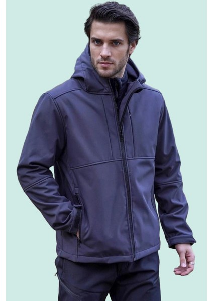 Softshell Erkek Mont Su Geçirmez Kapüşonlu Outdoor 350 Flam2 Fiyort Rüzgar Günlük