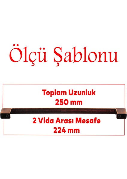 Mobilya Mutfak Çekmece Kapak Dolap Kulpu Kulbu Kulpları Kulp Metal 224 mm Eskitme Antik Bakır modelleri