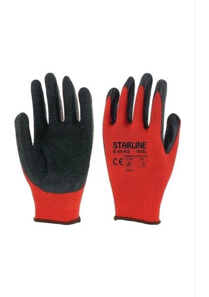 Starline Kordonlu Lateks Eldiven Is Guvenligi Eldiveni Kaplamalı Tırtıklı Iş Yüksek Kavrama