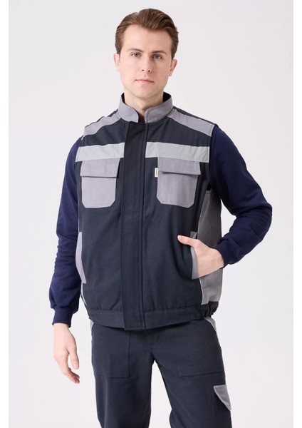 Kışlık Gabardin Iş Yeleği Grilacivert Su Geçirmez Urtica Outdoor Yelek Sıcak Tutucu Suya fiyatları