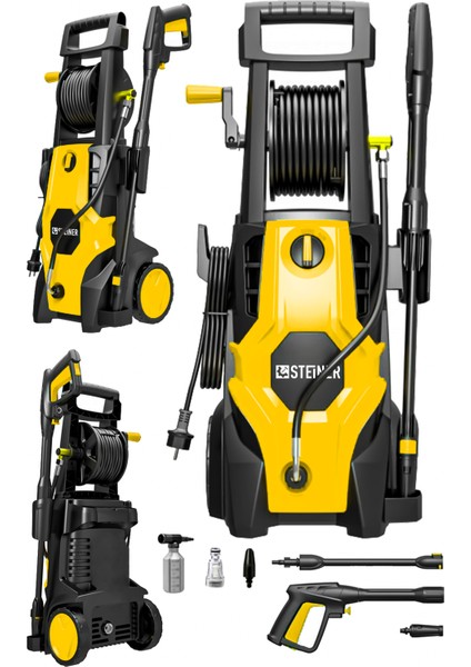 180 Bar Çelik Şanzuman Musluk ve Kovadan Çekme Özellikli Yüksek Basınçlı Bahçe Oto Yıkama Makinesi fiyatları