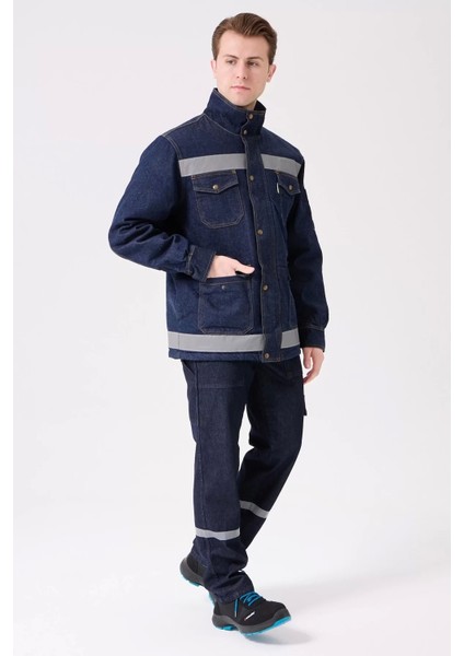 Kışlık Kot Iş Montu Soğuk Hava Korumalı Buhara Mont Kumaş Reflektörlü Dış Giyim indirimleri