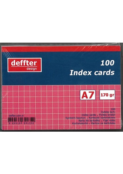 Index Kartı A7 Pembe Kareli