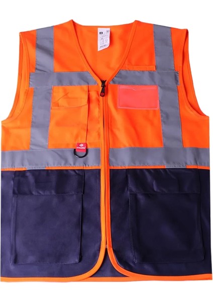 Neon Iş Güvenliği Yeleği Çok Cepli Abisko Executive Reflektörlü Yüksek Görünürlüklü Fonksiyonel fiyatları