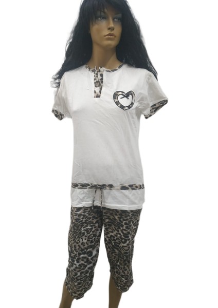 Bayan Leopar Kapri Bermuda Pijamatakım fiyatları