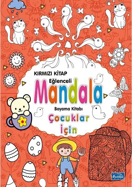 Çocuklar Için Mandala Kırmızı