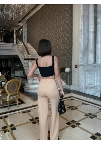 Kadın Krem Pantolon Palazzo modelleri