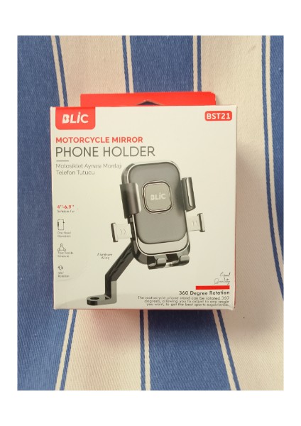 Ayna Bağlantılı Motosiklet Telefon Tutucu 4,5 - 7inch Arası Telefonlarla Uyumlu Siyah fiyatları