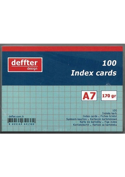 Index Kartı A7 Mavi Kareli