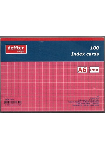 Index Kartı A6 Pembe Kareli