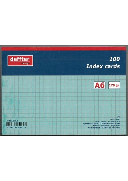 Index Kartı A6 Mavi Kareli
