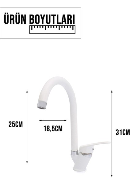 Beyaz Mix Mutfak Lavabo Bataryası Aç Kapa Musluk Sıcak Soğuk Girişli 3 Yıl Garanti modelleri