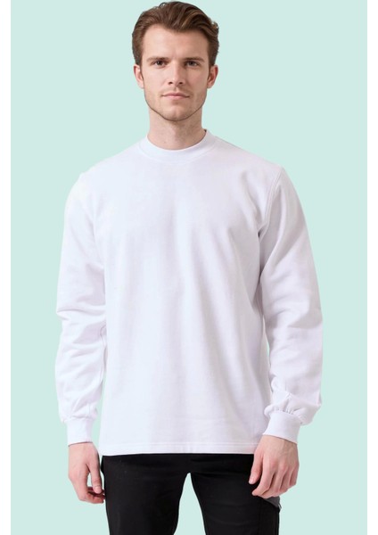 Pamuklu Sweatshirt Kışlık Erkek Süveter Galanthus Basic Rahat Kesim Günlük Iş Kullanımı Için