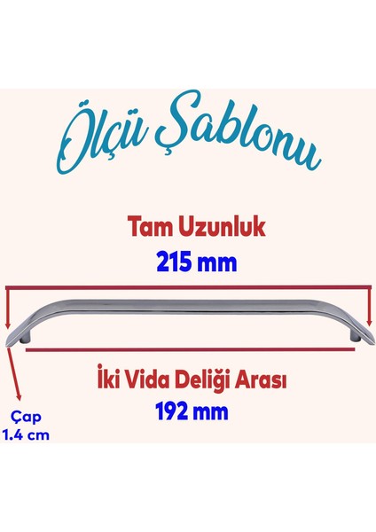 Mobilya Mutfak Dolabı Çekmece Dolap Kapak Kulpu Düz Metal Kulp Kulbu Kulpu Krom 192 mm fiyatları
