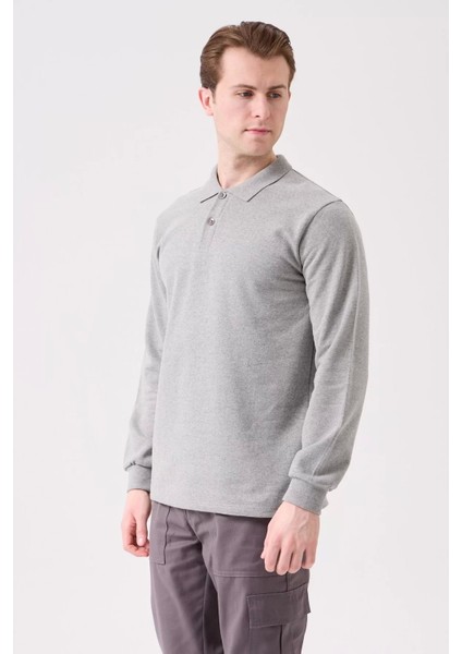 Erkek Polo Yaka Uzun Kollu Sweatshirt Herba Sweat Pamuklu Iş Günlük Için fırsatları