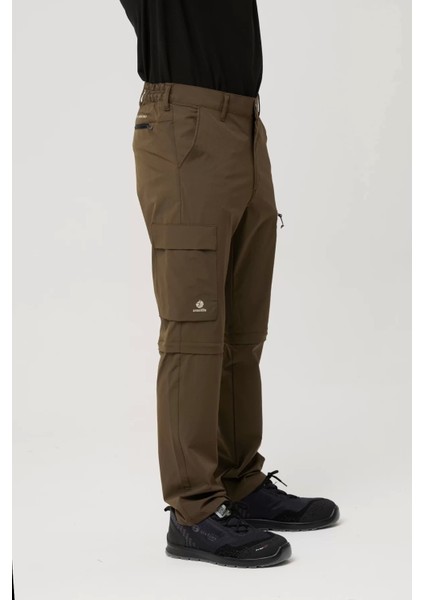 Erkek Düz Kaki Rüzgar Geçirmez Trekking Pantolonu Erciyes Outdoor Pantolon Dönüştürülebilir modelleri