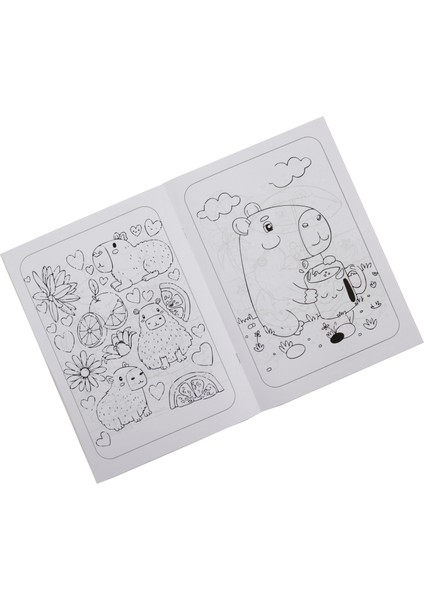 Capy Bara Boyama Kitabı 16 Sayfa + Sticker + Kendin Kes Maske Hediyeli fırsatları