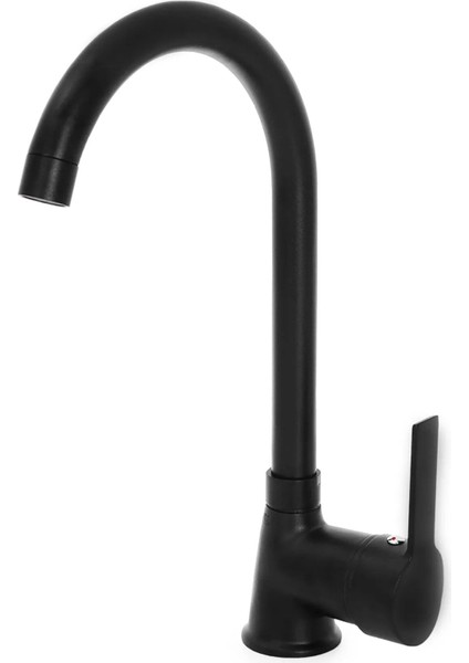 Mat Siyah Delta Mutfak Lavabo Bataryası Aç Kapa Sıcak Soğuk Su Girişli Musluk