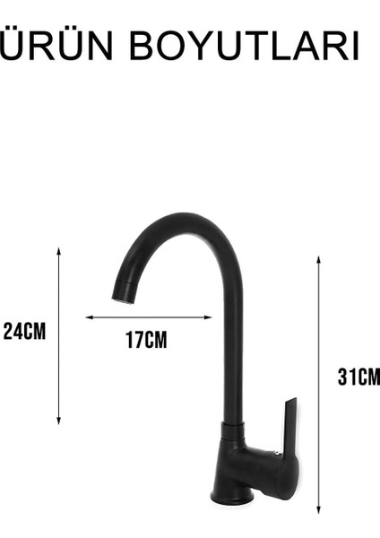 Mat Siyah Delta Mutfak Lavabo Bataryası Aç Kapa Sıcak Soğuk Su Girişli Musluk fırsatları