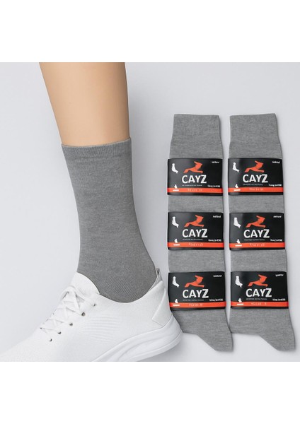 6 Çift Erkek Uzun Dikişsiz Tenis Çorap - Siyah,beyaz,gri